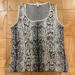 St John’s Black and Beige Snake Print knit Top